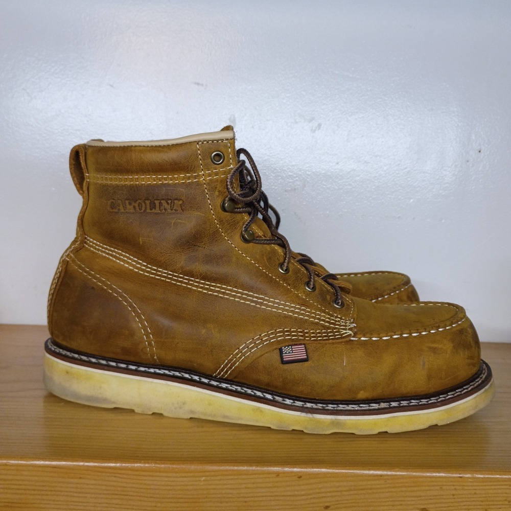 Carolina Boots CA7811 6" Leather Steel Toe AMP Moc Toe Usa Made Men's 11.5D ASTM